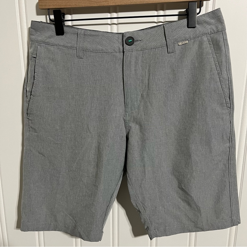 Linksoul Performance Golf Perforated Boardwalker Shorts Light Gray Men’s 30